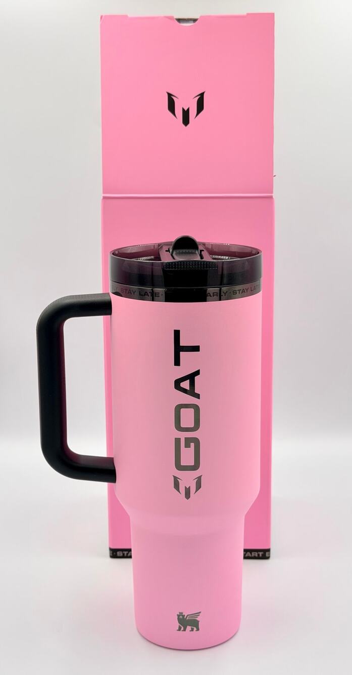 Messi x Stanley 1913 IceFlow Flip Straw Jug 64 Oz. Pink GOAT Messi Tumbler